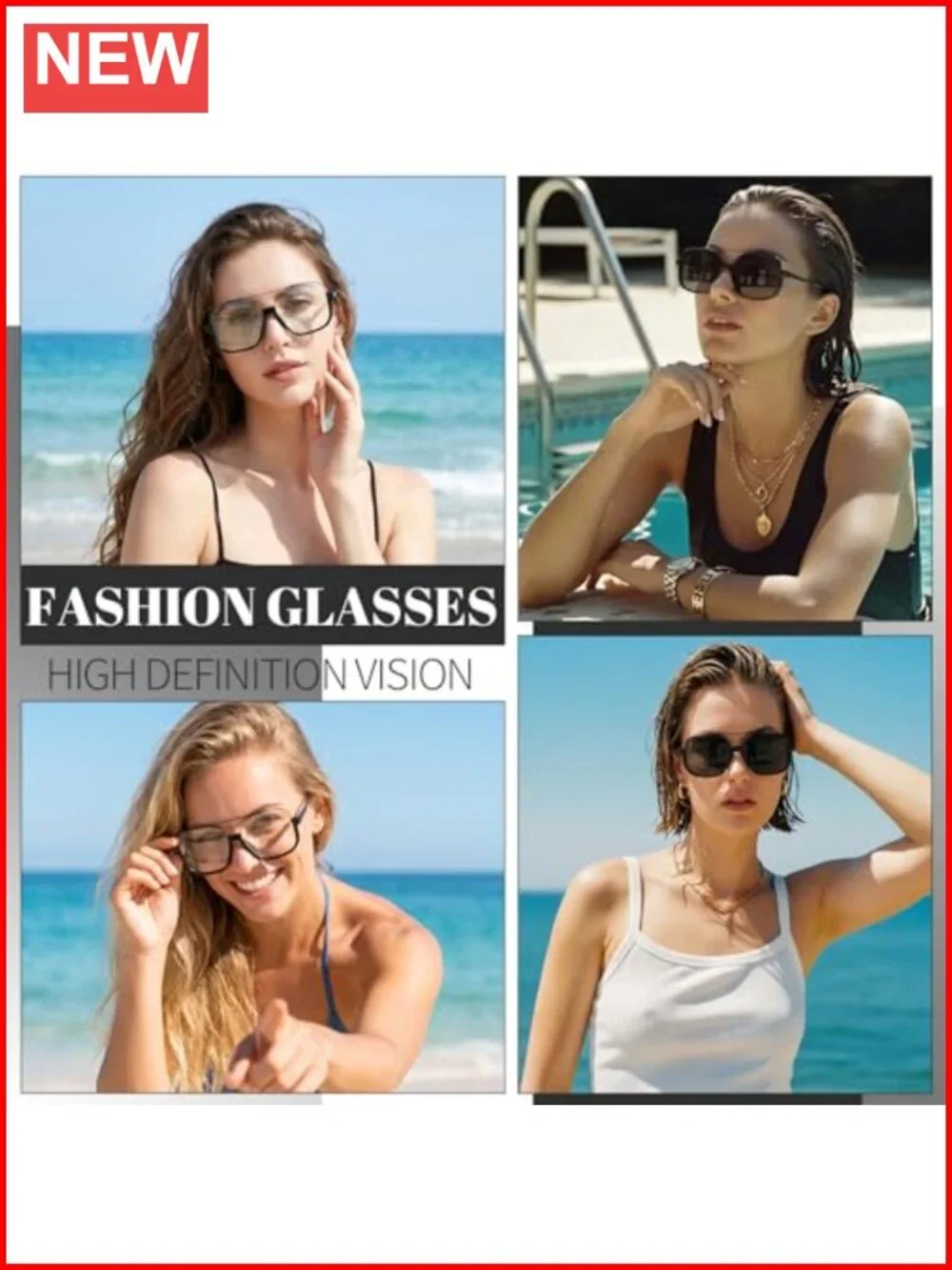 Oversized Aviator Sunglasses Double Bridge Square Retro UV Protection 2 Pack
